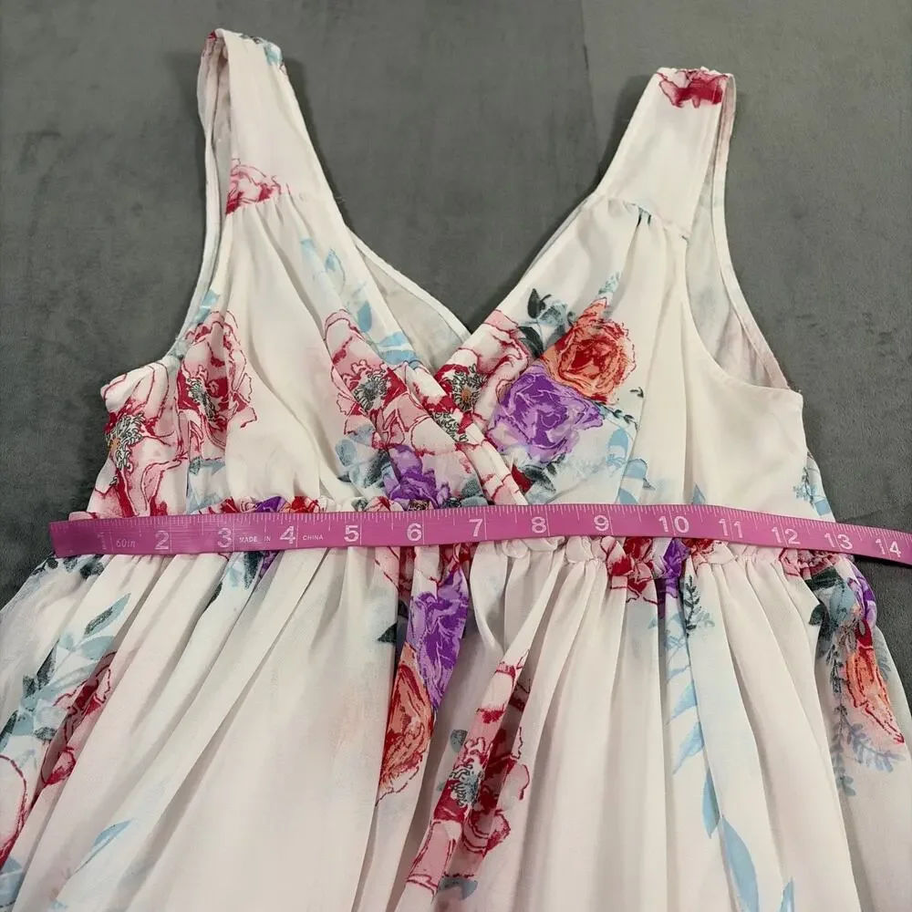 Free People Mini Dress Free Swinging Floral Sheer Boho Light Pink Small Charity - Picture 5 of 9